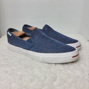 Converse Jack Purcell Womens Size 9.5  Sneaker Blue Slip On Side Elastic Insets